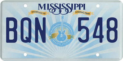 MS license plate BQN548
