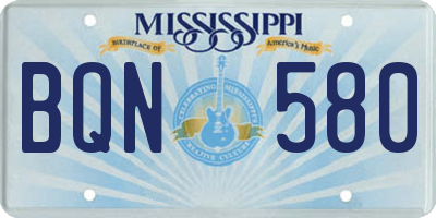 MS license plate BQN580