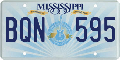 MS license plate BQN595