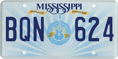 MS license plate BQN624