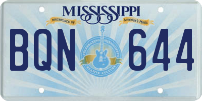 MS license plate BQN644