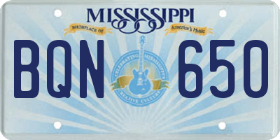 MS license plate BQN650