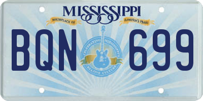 MS license plate BQN699