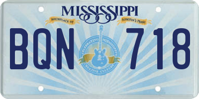 MS license plate BQN718