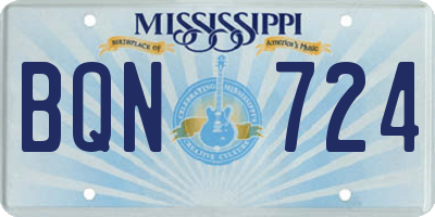 MS license plate BQN724