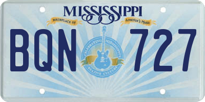 MS license plate BQN727
