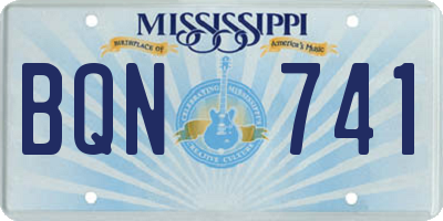 MS license plate BQN741