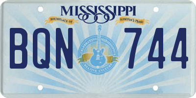 MS license plate BQN744