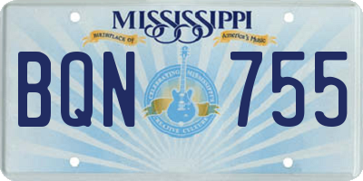 MS license plate BQN755