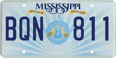 MS license plate BQN811