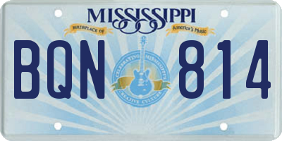 MS license plate BQN814