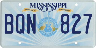 MS license plate BQN827