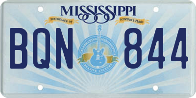 MS license plate BQN844