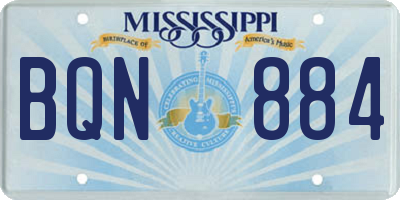 MS license plate BQN884