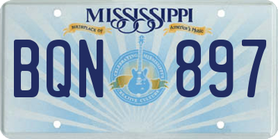 MS license plate BQN897