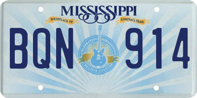 MS license plate BQN914