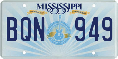 MS license plate BQN949