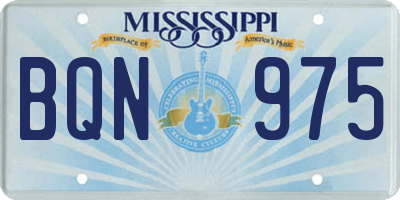 MS license plate BQN975