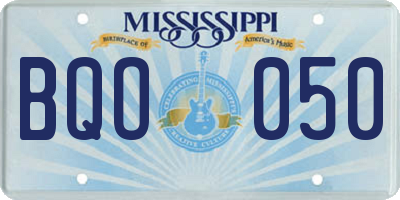 MS license plate BQO050