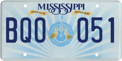 MS license plate BQO051