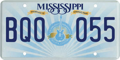 MS license plate BQO055
