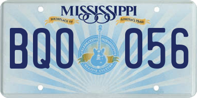 MS license plate BQO056