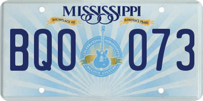 MS license plate BQO073