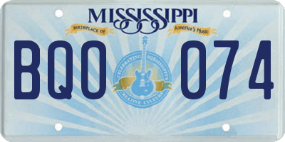 MS license plate BQO074