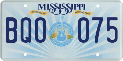 MS license plate BQO075