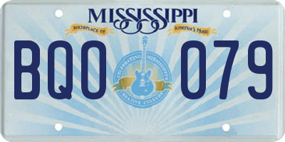 MS license plate BQO079
