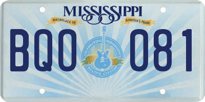 MS license plate BQO081