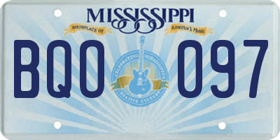 MS license plate BQO097