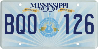 MS license plate BQO126
