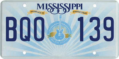 MS license plate BQO139