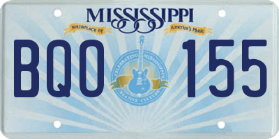 MS license plate BQO155