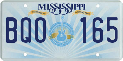 MS license plate BQO165