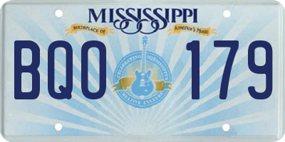 MS license plate BQO179