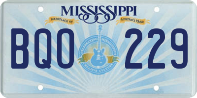 MS license plate BQO229
