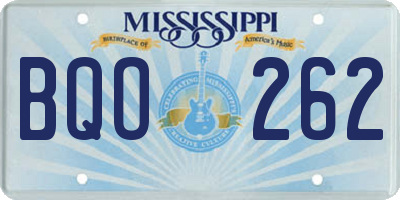 MS license plate BQO262