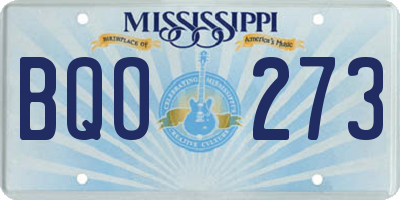 MS license plate BQO273