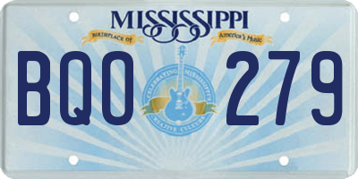 MS license plate BQO279