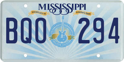 MS license plate BQO294