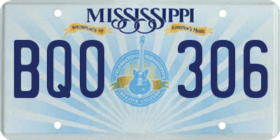 MS license plate BQO306