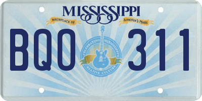 MS license plate BQO311