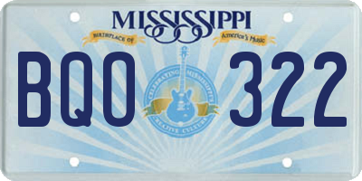 MS license plate BQO322