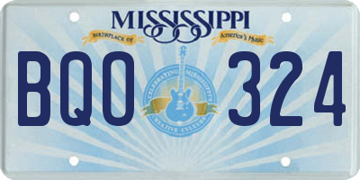 MS license plate BQO324