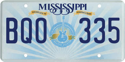 MS license plate BQO335