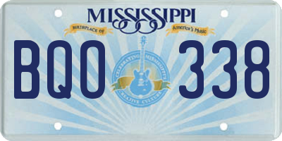 MS license plate BQO338
