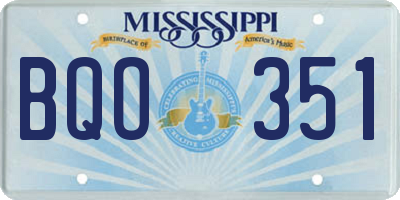 MS license plate BQO351