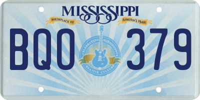 MS license plate BQO379